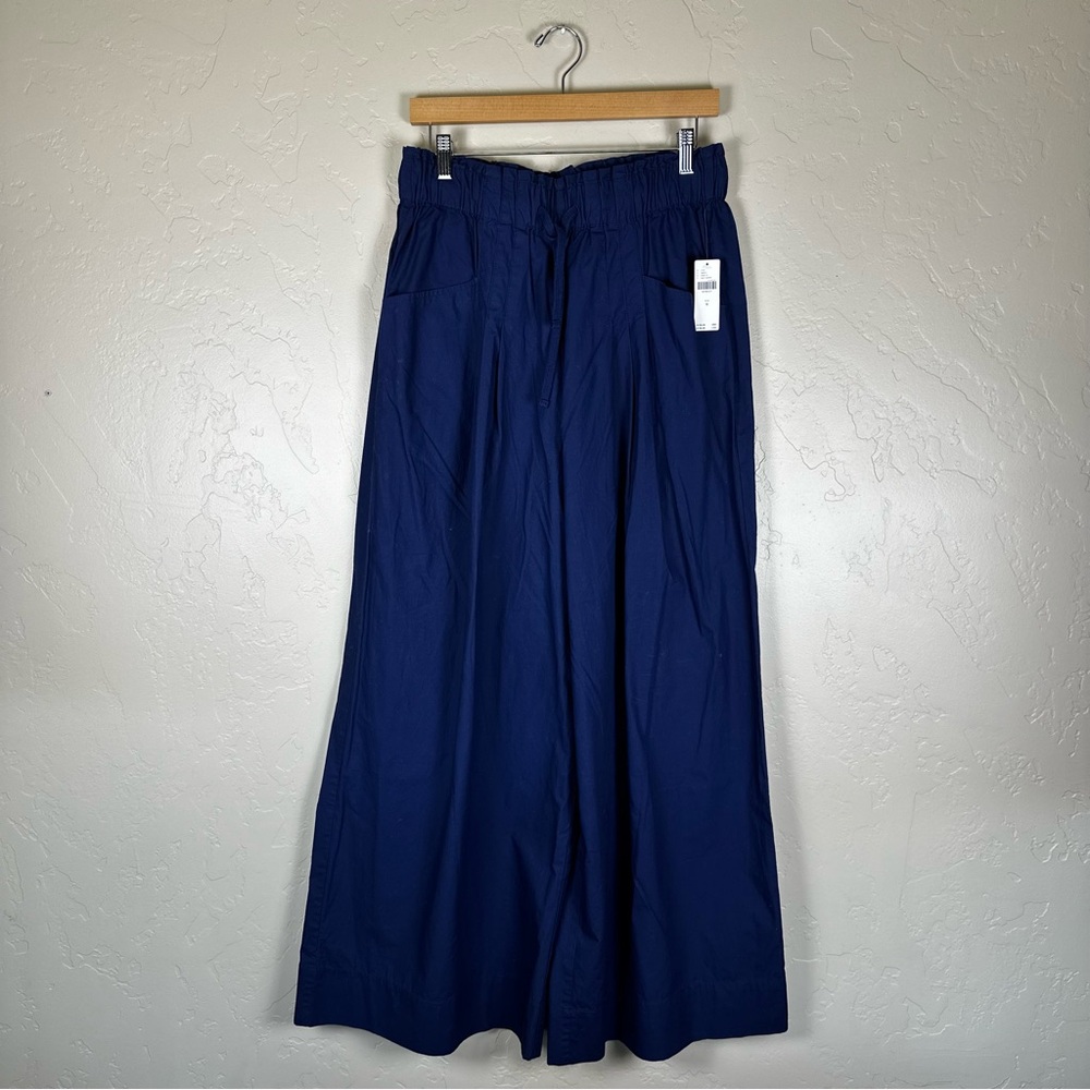 Anthropologie Maeve Skirty Utility Wide Leg Pull on Navy Blue Trousers/Pants NWT - Picture 4 of 10